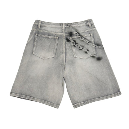 Street Cvltvr3 “Chained Shadows” Denim Shorts